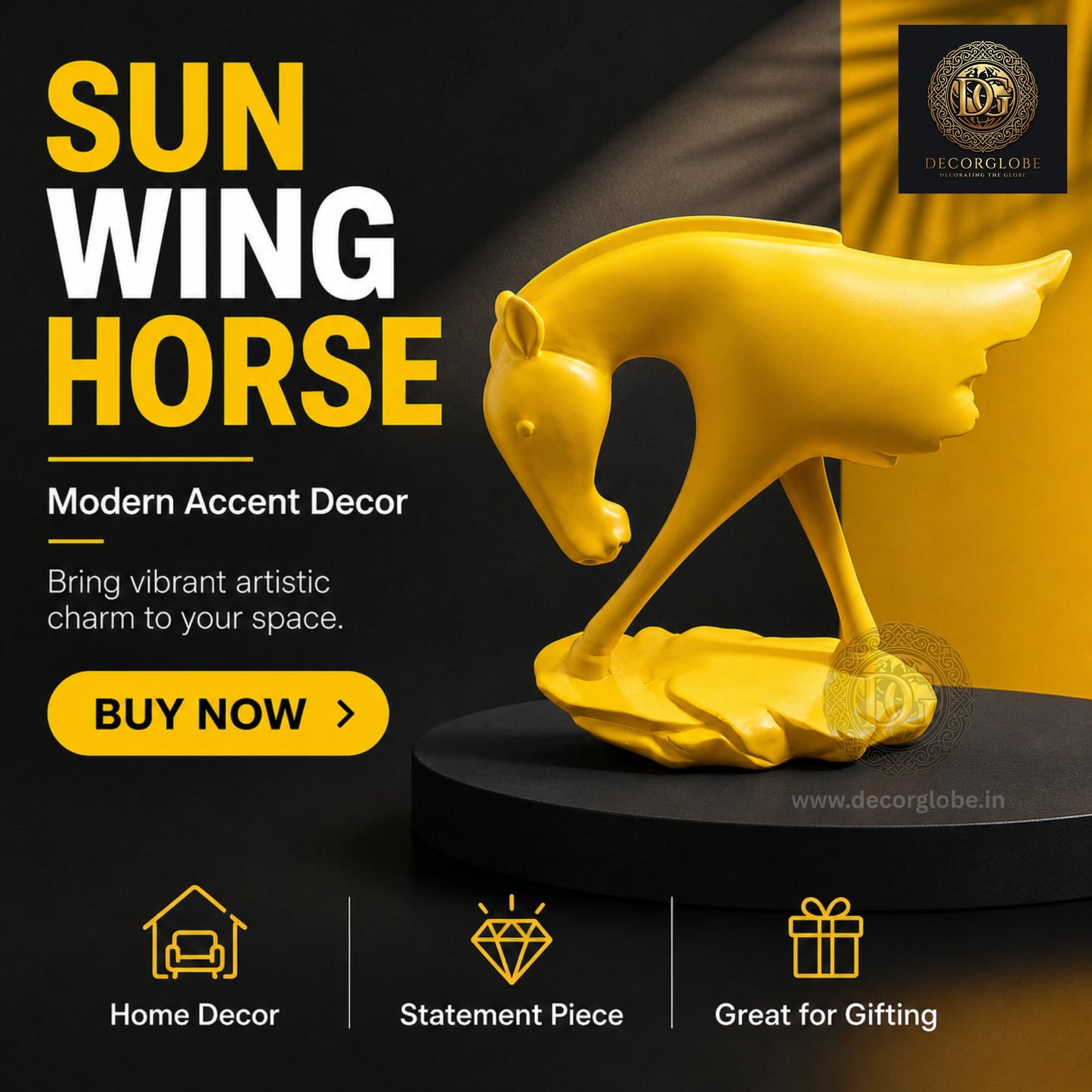 Contemporary Horse Art Figurine – Minimalist Home Styling Decor