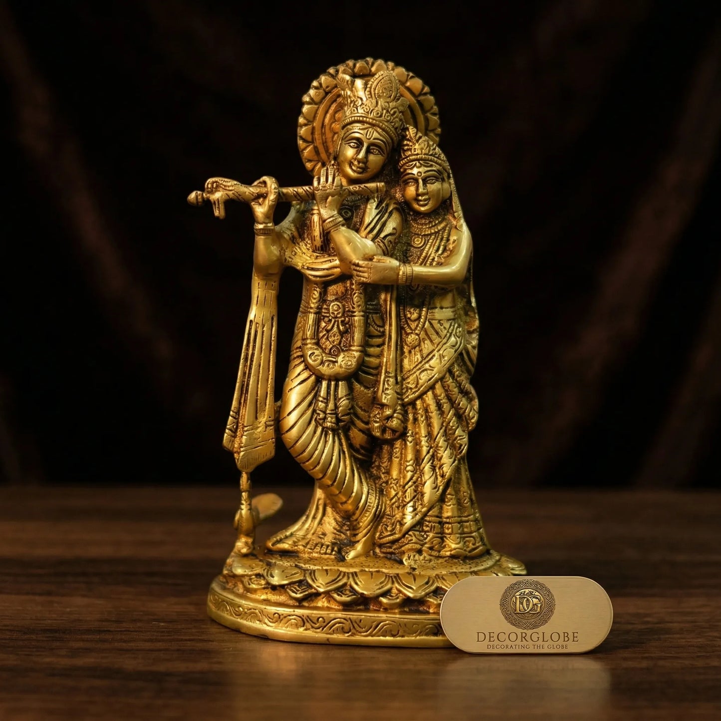 Radha Krishna Brass Idol divine couple for home temple and puja room decor