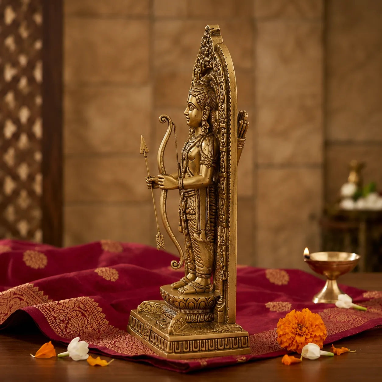 Side view of Ram Lalla Brass Idol - Bal Ram Murti
