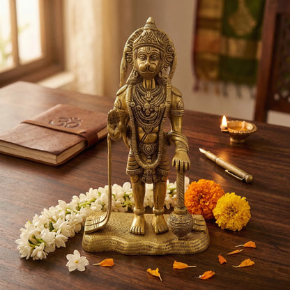 Standing Brass Hanuman Ji Idol for Home Temple