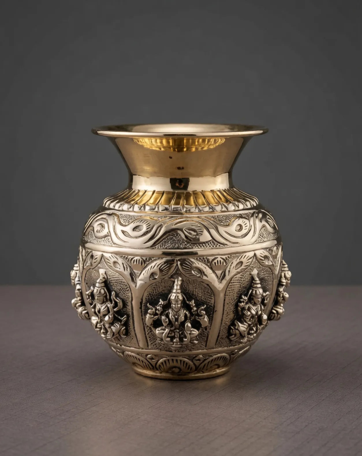 Complete ultra fine brass kalash pooja item
